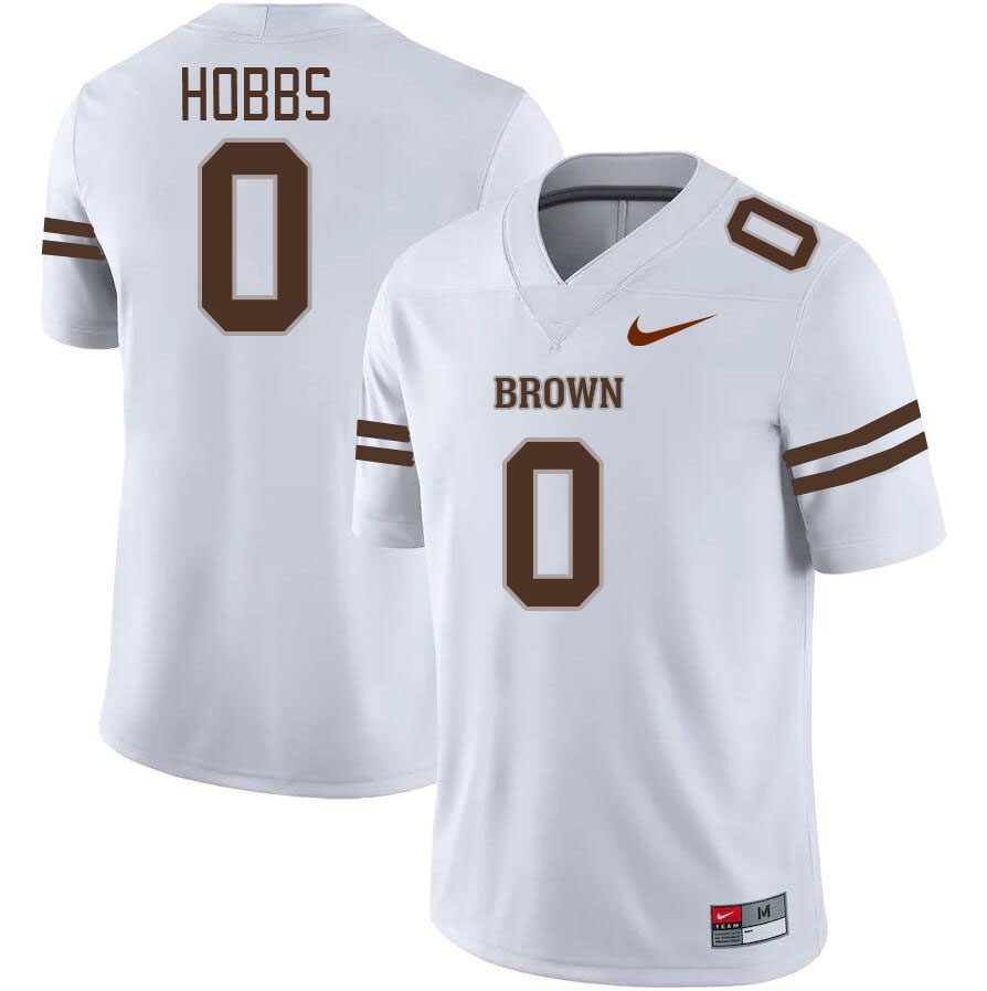 Men-Youth #0 Treyvon Hobbs 2023 Brown Bears College Football Jerseys Stitched-White